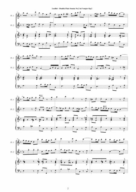 Loeillet Double Flute Sonata No 2 In F Major Op 2 For Two Flutes And Harpsichord Or Piano Page 2