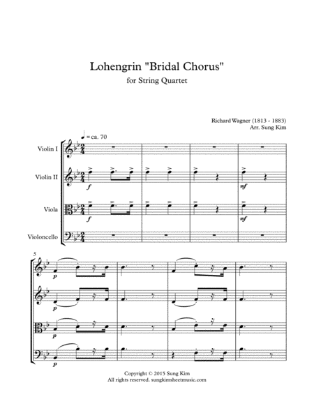 Lohengrin Bridal Chorus For String Quartet Page 2