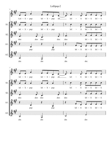 Lollipop Ssaa A Cappella Page 2