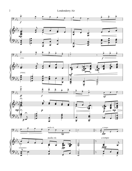 Londonderry Air For Cello And Piano Page 2