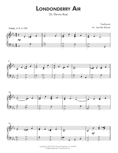 Londonderry Air O Danny Boy Intermediate Jazz Piano Page 2