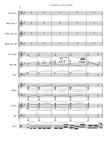 Loneliness Is Just A Word Chicago Full Score Set Of Parts Page 2