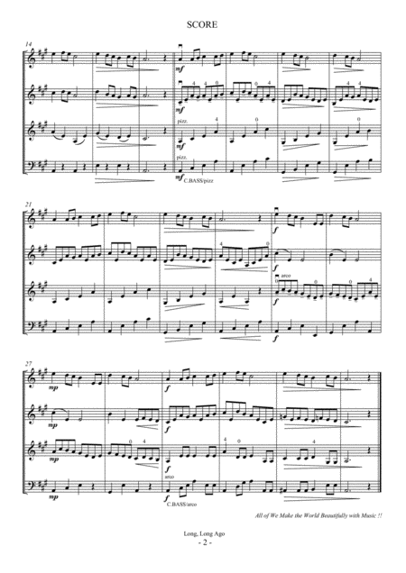 Long Long Ago For String Quartet Page 2