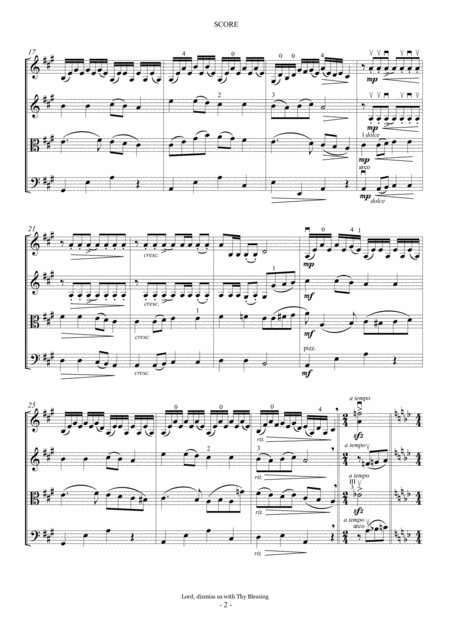 Lord Dismiss Us With Thy Blessing For String Quartet Page 2