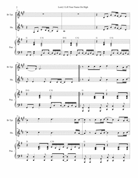 Lord I Lift Your Name On High Duet For Bb Trumpet And French Horn Page 2