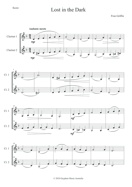 Lost In The Dark For Clarinet Duet Page 2