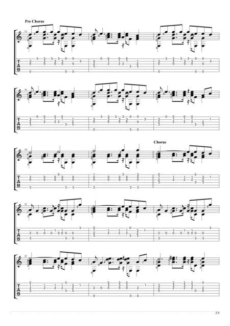 Lost Stars Fingerstyle Guitar Solo Page 2