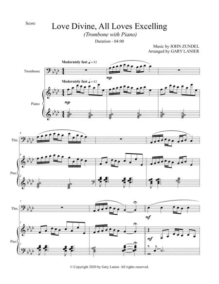 Love Divine All Loves Excelling For Trombone And Piano With Score Part Page 2