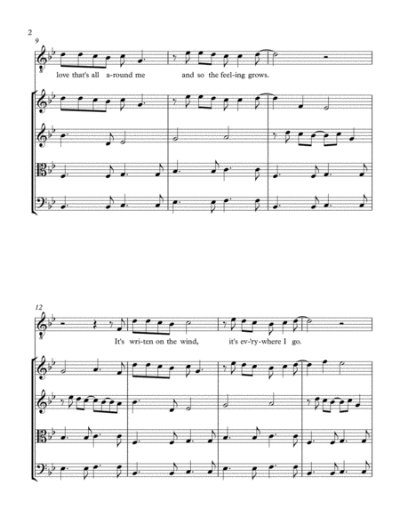 Love Is All Around For String Quartet Page 2