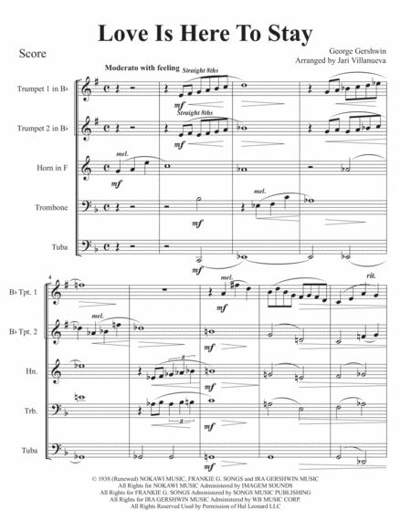 Love Is Here To Stay For Brass Quintet Page 2