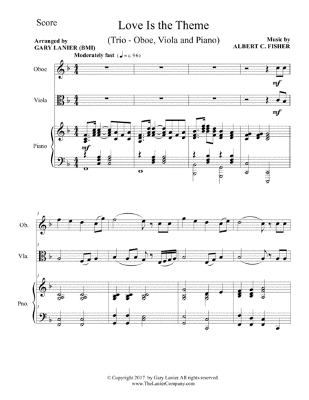 Love Is The Theme Trio Oboe Viola Piano With Score Part Page 2