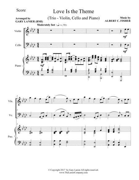 Love Is The Theme Trio Violin Cello Piano With Score Parts Page 2