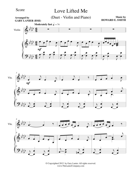 Love Lifted Me Duet Violin And Piano Score And Parts Page 2