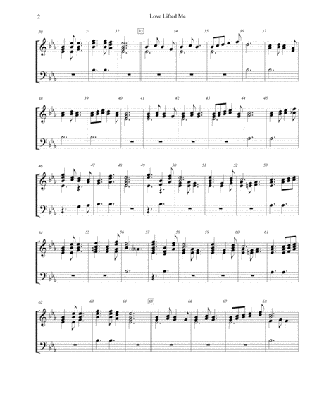 Love Lifted Me For 2 Octave Handbell Choir Page 2