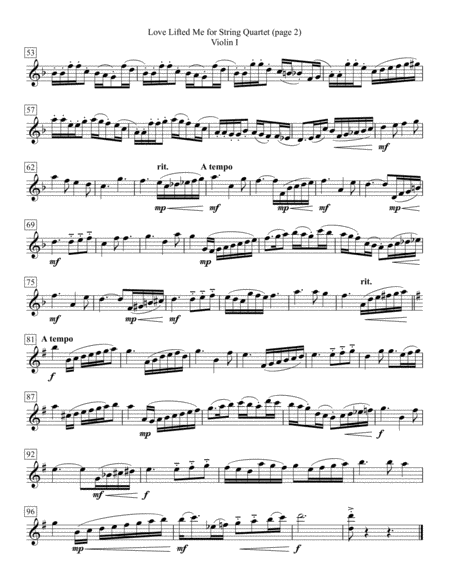 Love Lifted Me For String Quartet Page 2