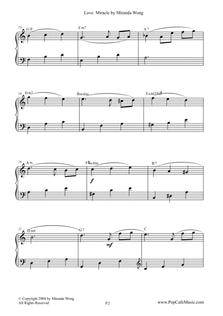 Love Miracle Easy Piano Solo In C Key Page 2