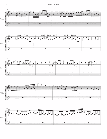 Love On Top Easy Key Of C Piano Page 2