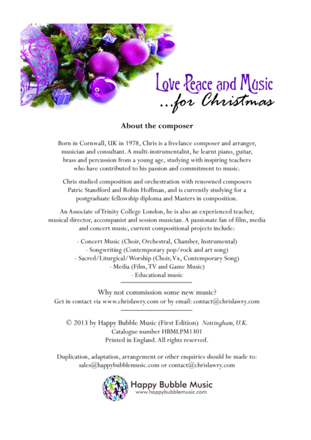 Love Peace And Music For Christmas Sheet Music Album Only No Backing Or Audio Tracks Page 2