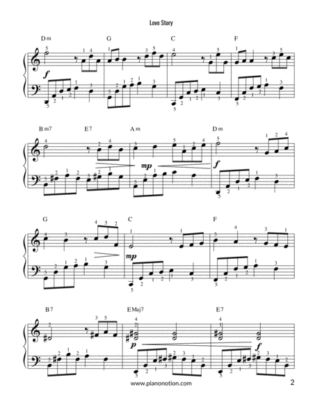 Love Story Where Do I Begin Piano Solo Page 2