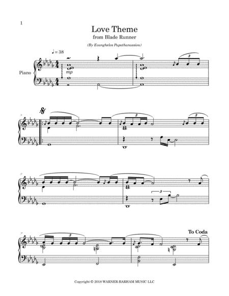 Love Theme From Blade Runner Arranged For Piano Page 2