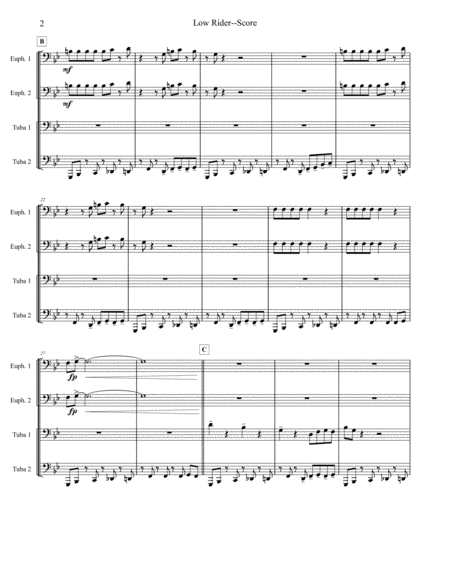Low Rider Tuba Euphonium Quartet Page 2