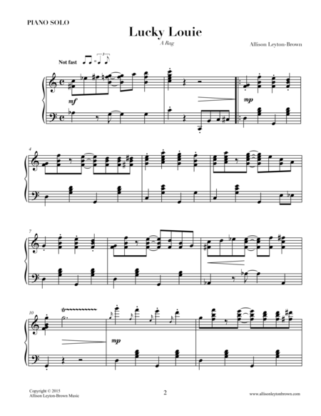 Lucky Louie A Ragtime Piano Solo By Allison Leyton Brown Page 2