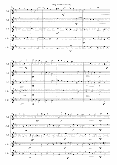 Lullaby My Sweet Little Baby For Flute Quintet Page 2