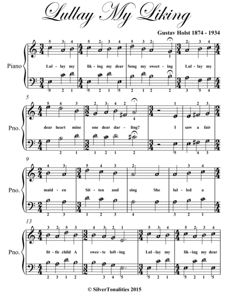 Lullay My Liking Easy Piano Sheet Music Page 2