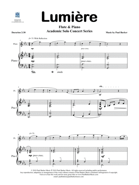 Lumire For Flute Piano Score Parts Page 2