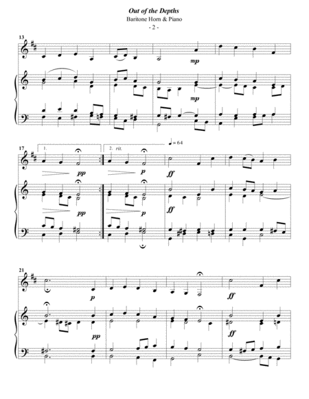 Luther Out Of The Depths For Baritone Horn Piano Page 2