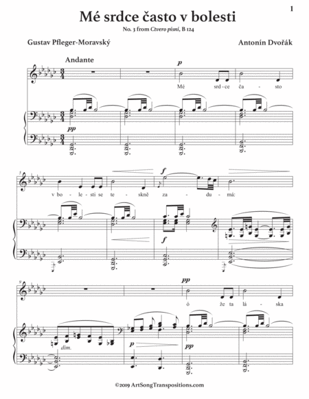 M Srdce Asto V Bolesti Transposed To G Flat Major Page 2