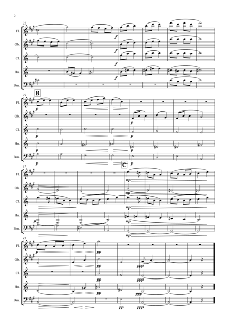 Macdowell 10 Woodland Sketches Op 51 No 1 To A Wild Rose Wind Quintet Page 2