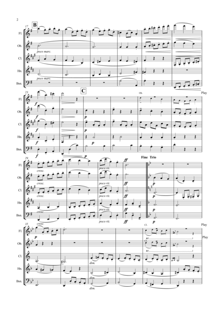 Macdowell 3 Movements From 6 Little Pieces By Js Bach Anna Magdalena Notebook Wind Quintet Page 2