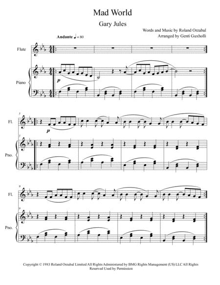 Mad World Flute And Piano Page 2