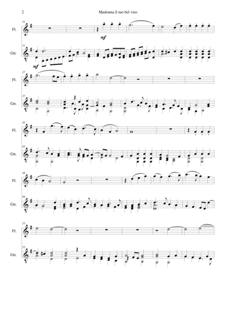 Madonna Il Tuo Bel Viso For Flute And Guitar Page 2