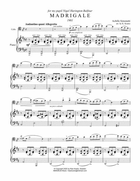 Madrigale For Cello And Piano D Major High Position Page 2