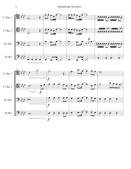 Makafushigi Adventure Dragon Ball Opening Trombone Quartet Page 2