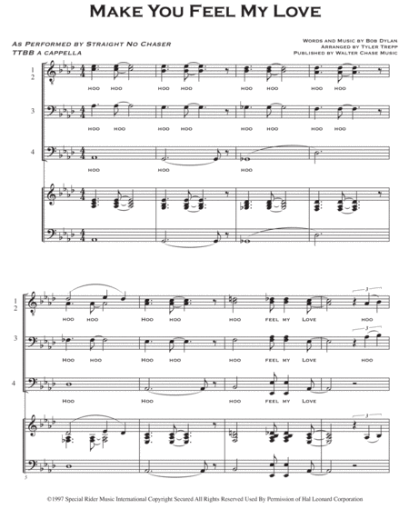 Make You Feel My Love As Performed By Straight No Chaser Ttbb Page 2