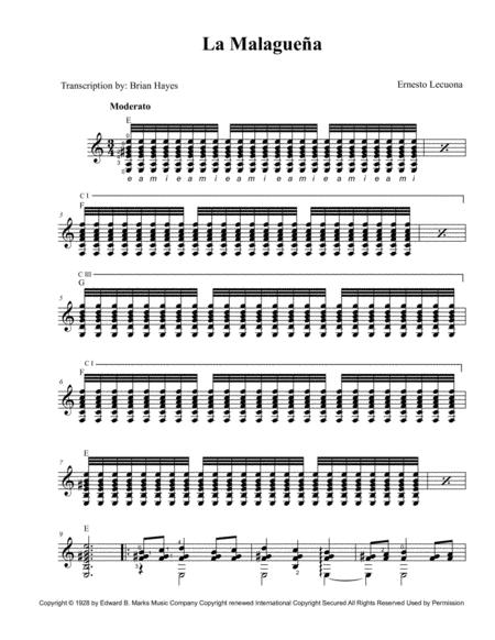 Malaguena For Guitar Standard Notation Page 2