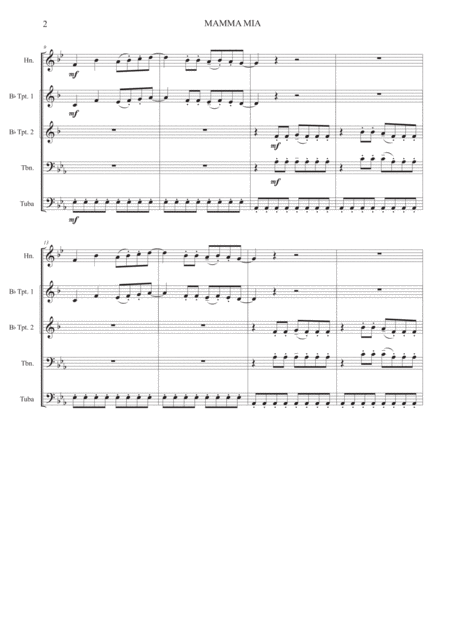 Mamma Mia Brass Quintet Page 2