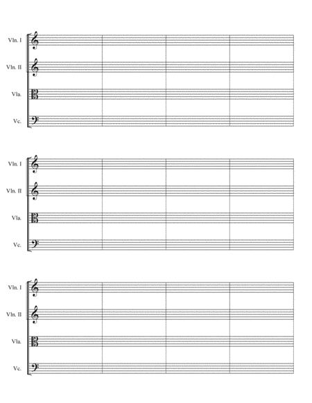 Manuscript Paper For String Quartet Letter Page 2