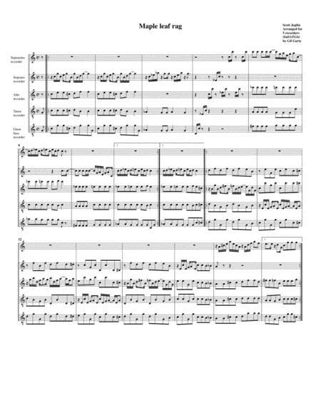 Maple Leaf Rag Arrangement For Recorders Page 2