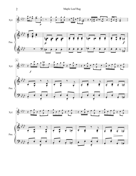 Maple Leaf Rag Xylophone Solo With Piano Accompaniment Page 2