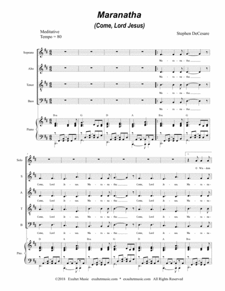 Maranatha Come Lord Jesus For Satb Page 2