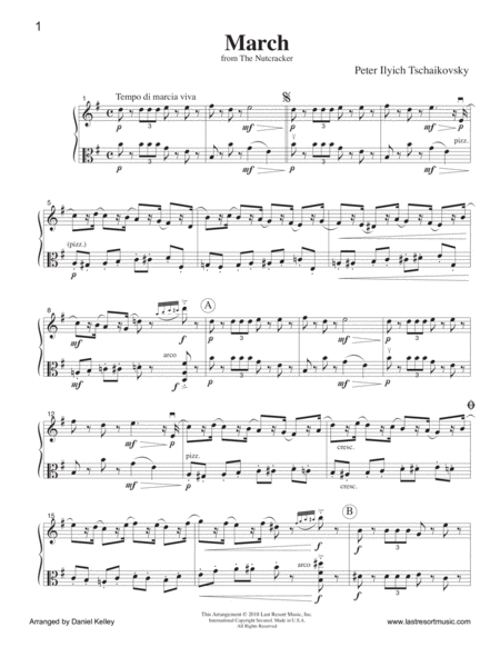 March From The Nutcracker For Violin Viola Duet Music For Two Or Flute Or Oboe Viola Page 2