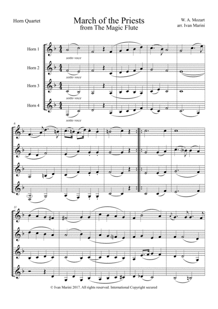 March Of The Priests From The Magic Flute By W A Mozart For Horn Quartet Page 2