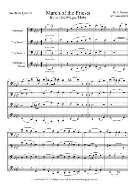 March Of The Priests From The Magic Flute By W A Mozart For Trombone Quartet Page 2