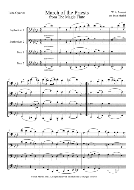 March Of The Priests From The Magic Flute By W A Mozart For Tuba Quartet Page 2