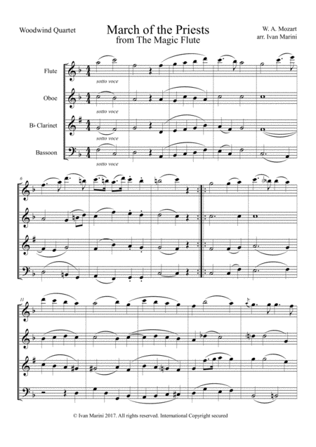 March Of The Priests From The Magic Flute By W A Mozart For Woodwind Quartet Page 2