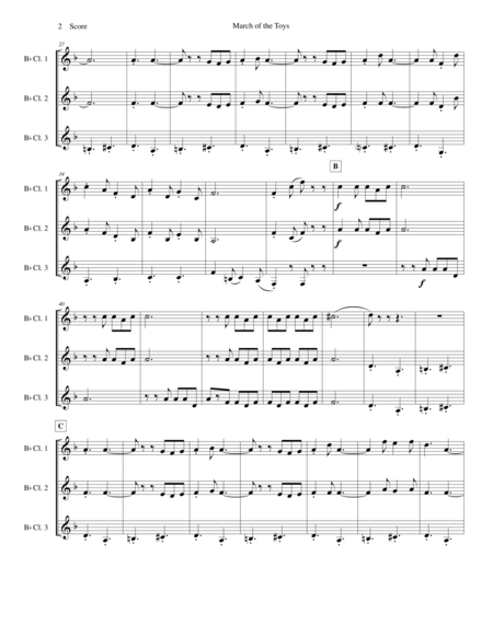 March Of The Toys By Victor Herbert Set For Clarinet Trio Page 2